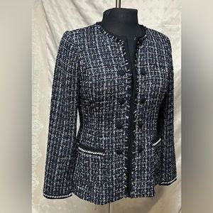 White House Black Market tweed jacket size L